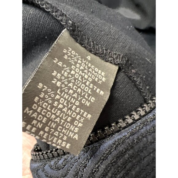 Taylor Navy and Black Swirl Design Floral Collar Sleeveless Sheath Dress - Picture 9 of 9